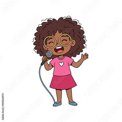 Black girl singing with microphone  girl, singing, microphone, Black, singer, music, song