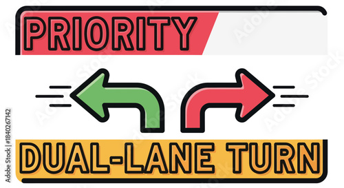 Navigational Decision: Priority Directional Choice Signaling Dual Lane Turn Route