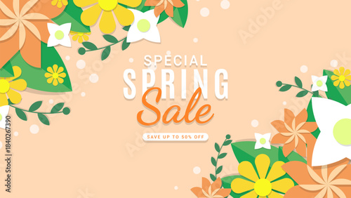 Spring sale advertising poster template design. Banner background design templates for social media ads, greeting cards, celebrations, covers, flyers.
