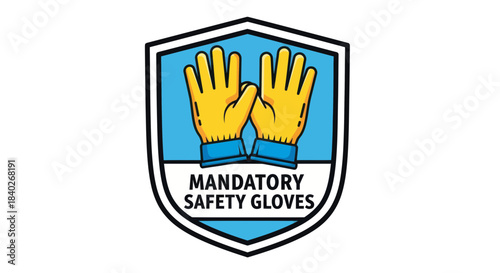 Mandatory Safety Gloves Sign Illustrates Protection and Compliance in Work Environments