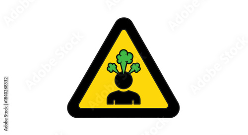 Mental Overload Concept Represented With Illustrative Warning Sign Icon Isolated