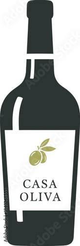 Casa Oliva brand premium olive oil bottle elegant label design vector art vector illustration 