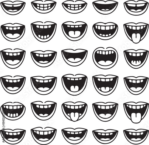Collection of Smiling Mouths Illustrations