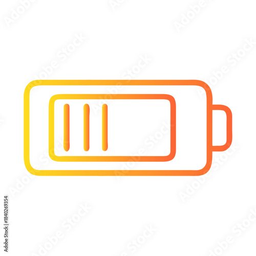 a flat gradient outline icon of a battery full for web and graphic design