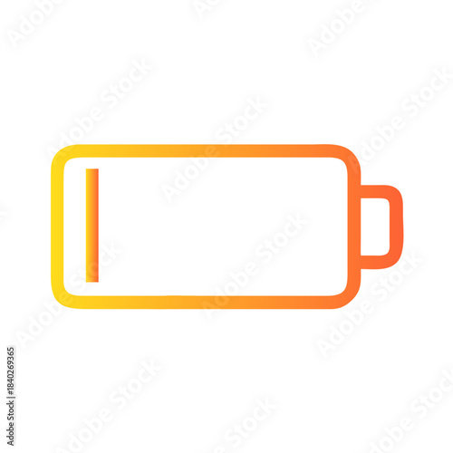 a flat gradient outline icon of a battery low for web and graphic design