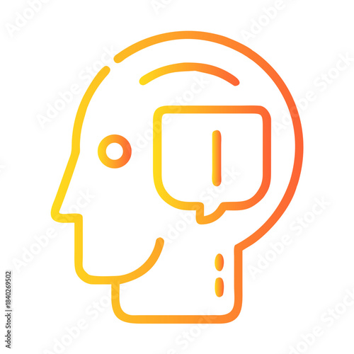 a flat gradient outline icon of a digital assistant for web and graphic design