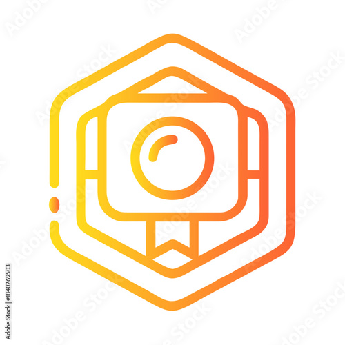 a flat gradient outline icon of a digital community for web and graphic design