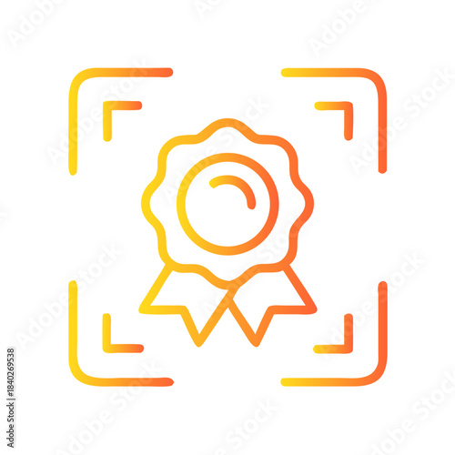 a flat gradient outline icon of a digital recognition for web and graphic design
