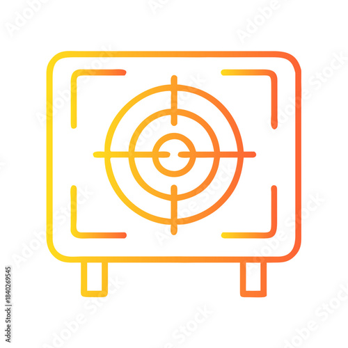 a flat gradient outline icon of a digital target b for web and graphic design