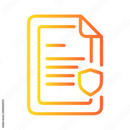 a flat gradient outline icon of a fair policy paper for web and graphic design