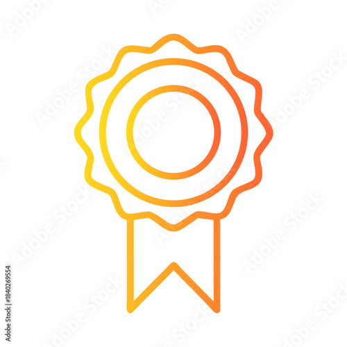 a flat gradient outline icon of a fairness medal for web and graphic design