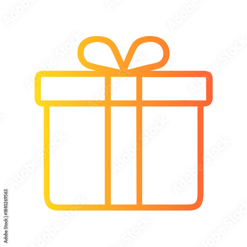 a flat gradient outline icon of a gift box for web and graphic design