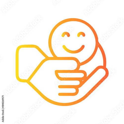 a flat gradient outline icon of a friendly assistant for web and graphic design