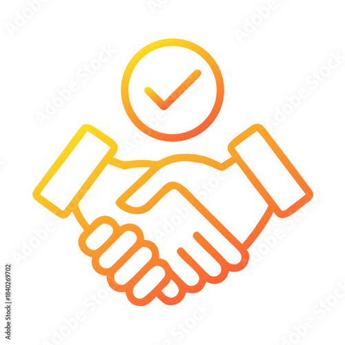 a flat gradient outline icon of a responsibility h for web and graphic design