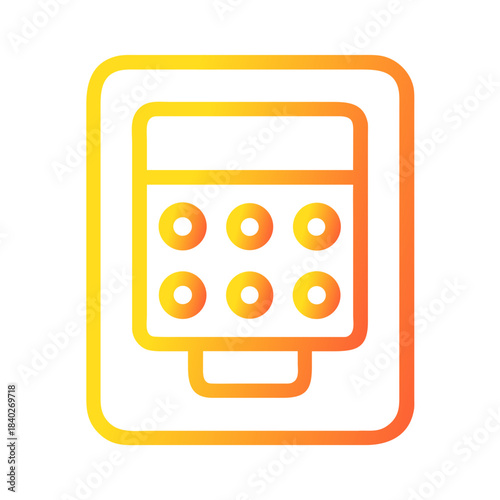 a flat gradient outline icon of a secure login key for web and graphic design