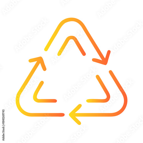 a flat gradient outline icon of a recycle symbol for web and graphic design