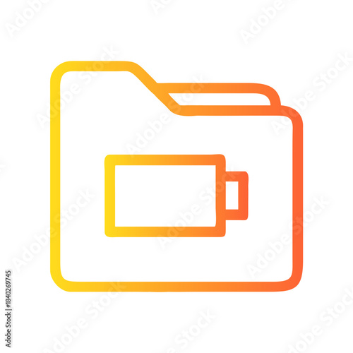 a flat gradient outline icon of a safe data folder for web and graphic design
