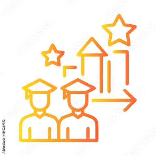 a flat gradient outline icon of a talent development for web and graphic design