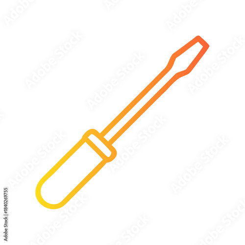 a flat gradient outline icon of a tools screwdriver for web and graphic design