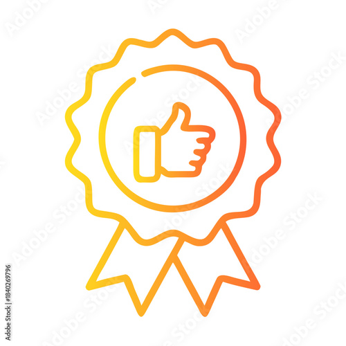 a flat gradient outline icon of a trustworthy rating for web and graphic design