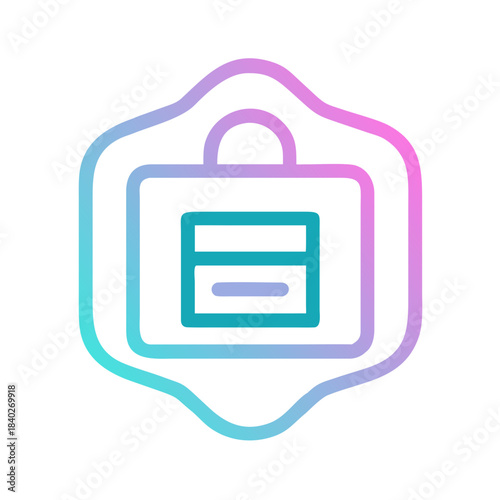 a flat gradient outline icon of a workplace badge for web and graphic design