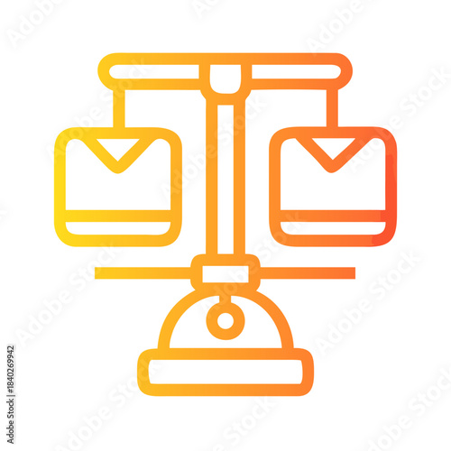 a flat gradient outline icon of a workplace balance for web and graphic design