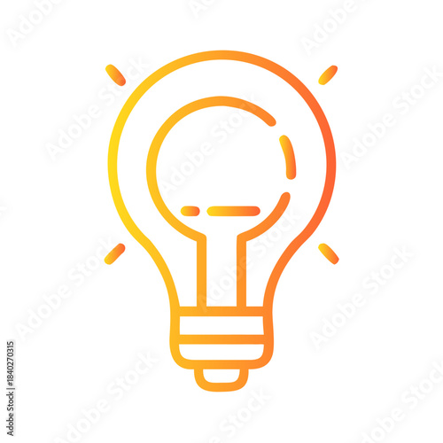 a flat gradient outline icon of an idea generation for web and graphic design