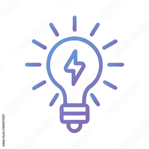 a flat gradient outline icon of an innovation spark for web and graphic design