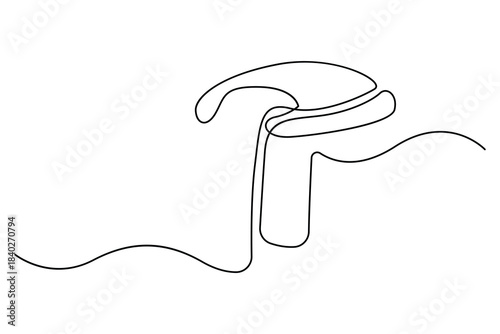 Continuous one line drawing of a scarf tied in a simple knot minimalist outline illustration
