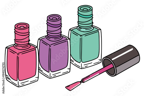 nail polish on white background
