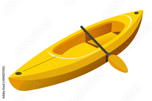 yellow kayak on the river