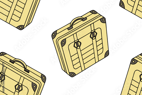 yellow suitcase isolated on white