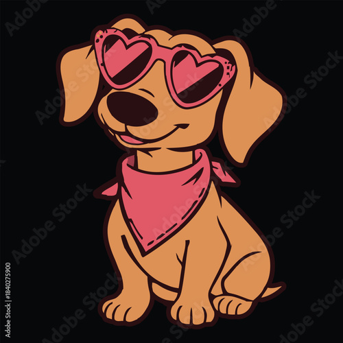 vintage cartoon style dog illustration t-shirt design