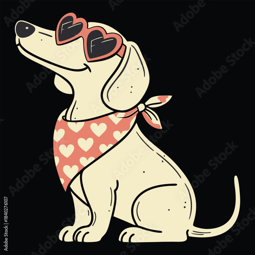 vintage cartoon style dog illustration t-shirt design