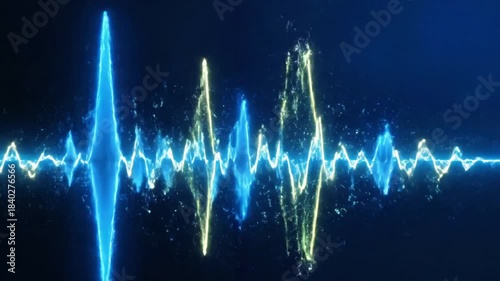 Equalizer Bar Oscillations with Audio equalizer bars moving effect technology style featuring audio processing, digital signal