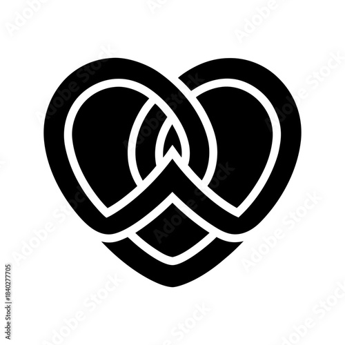 Romantic 3D Heart Duo Icon with Smooth Gradient.