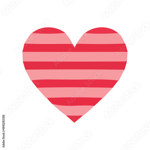 Free Download A charming pink and red striped heart illustration, perfect for conveying love, affection, and Valentine's Day themes - GFXLoad