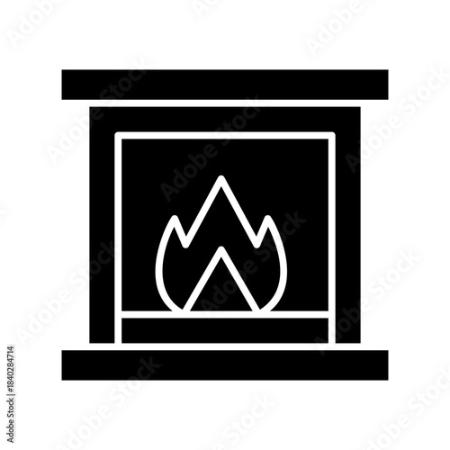 Fireplace with flame