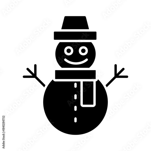 Snowman with hat and scarf