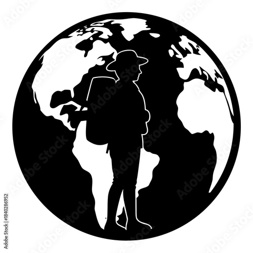 Global Adventure Guide Silhouette Vector