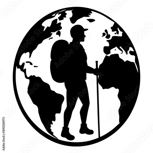 Global Adventure Guide Silhouette Vector