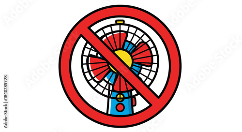 Illustration Depicting Prohibition Against Using a Fan for Safety and Limitation Purposes
