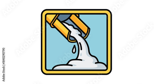 Illustration Of Liquid Flowing From a Container in a Square Frame, Graphic Design
