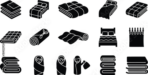 Collection of chocolate bar icons in various shapes and forms isolated on white