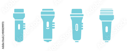 Doppler fetal monitor icon collection designed in both flat and line styles. Electronic device symbol for monitoring heartbeats.
Vector illustration.