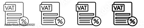 Vat Icon Set Different Style Collection