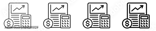 Bookkeeping Icon Set Different Style Collection