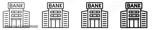 Bank Icon Set Different Style Collection