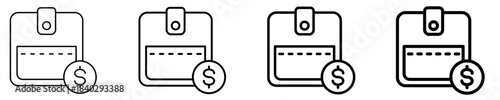 Wallet Icon Set Different Style Collection
