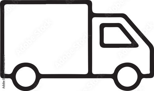 Delivery truck and van line icon. Express delivery trucks icons.  Cargo vehicle and transportation symbols for logistics, shipping services, and freight.